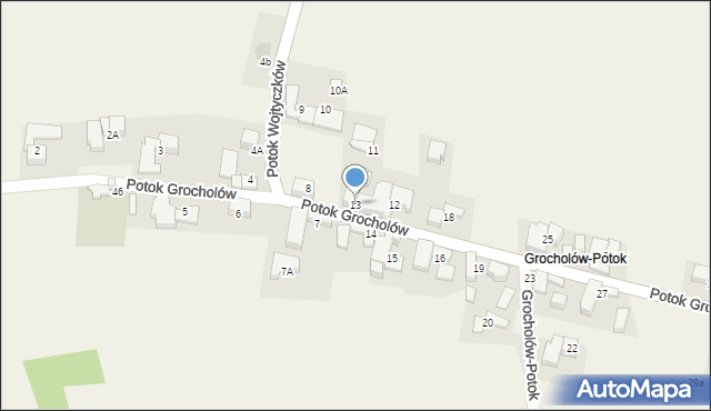 Rzepiska, Potok Grocholów, 13, mapa Rzepiska