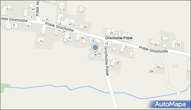 Rzepiska, Potok Grocholów, 20, mapa Rzepiska