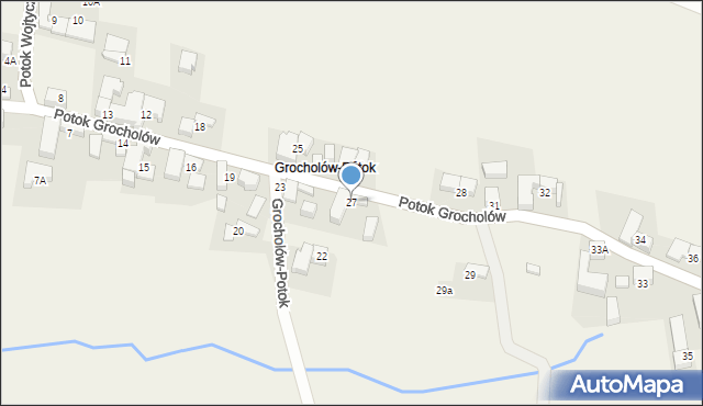 Rzepiska, Potok Grocholów, 27, mapa Rzepiska