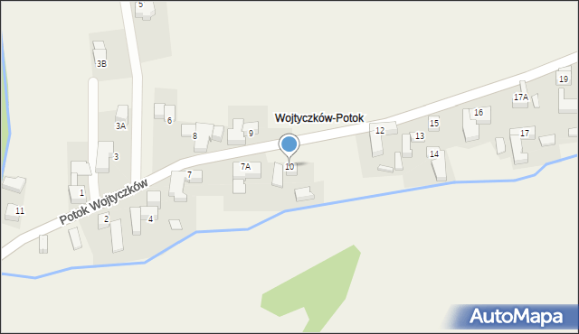 Rzepiska, Potok Wojtyczków, 10, mapa Rzepiska