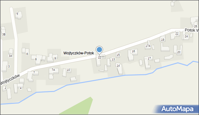 Rzepiska, Potok Wojtyczków, 12, mapa Rzepiska