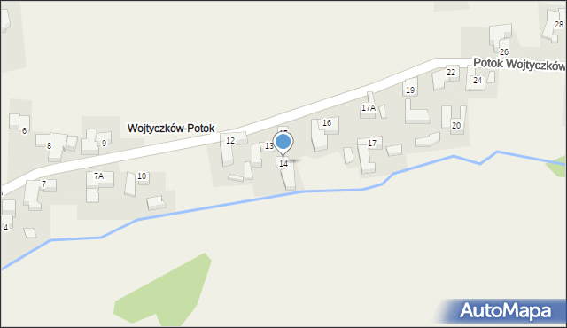 Rzepiska, Potok Wojtyczków, 14, mapa Rzepiska