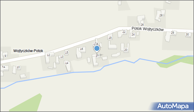 Rzepiska, Potok Wojtyczków, 17, mapa Rzepiska