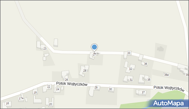 Rzepiska, Potok Wojtyczków, 27, mapa Rzepiska