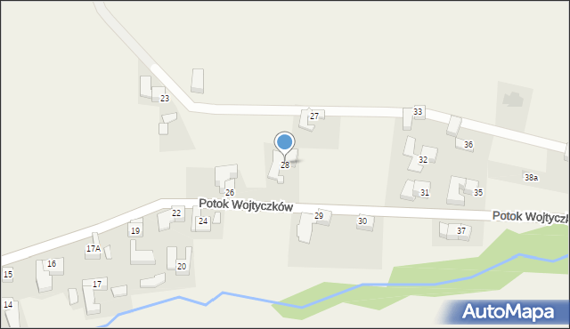 Rzepiska, Potok Wojtyczków, 28, mapa Rzepiska