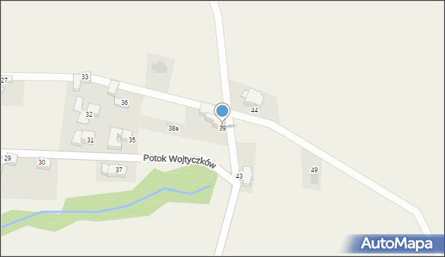 Rzepiska, Potok Wojtyczków, 39, mapa Rzepiska