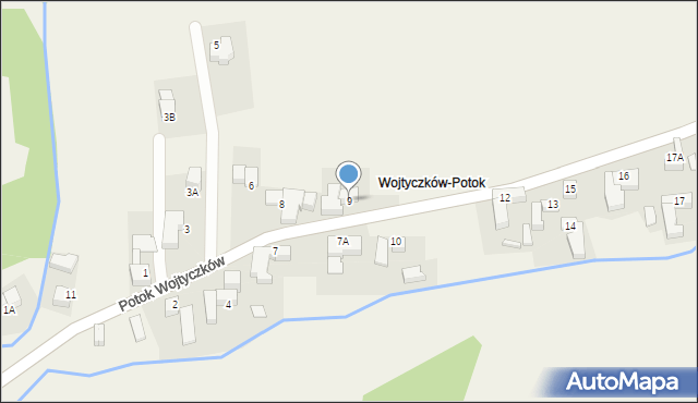 Rzepiska, Potok Wojtyczków, 9, mapa Rzepiska