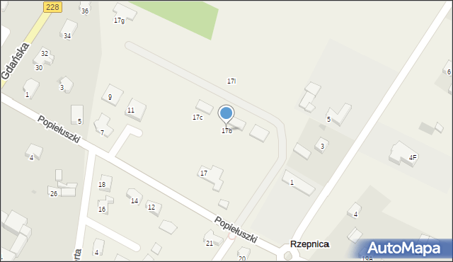 Rzepnica, Popiełuszki Jerzego, bł. ks., 17b, mapa Rzepnica