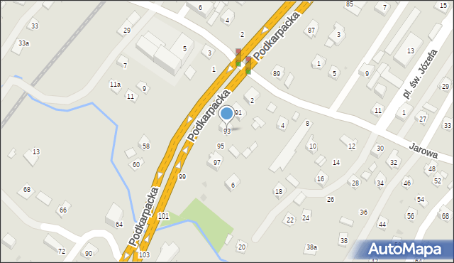 Rzeszów, Podkarpacka, 93, mapa Rzeszów