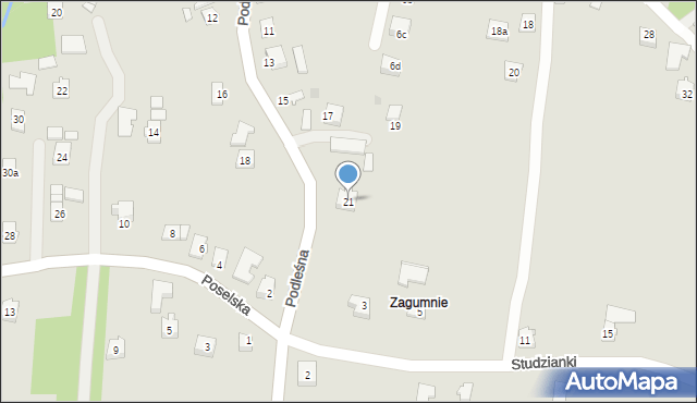 Rzeszów, Podleśna, 21, mapa Rzeszów