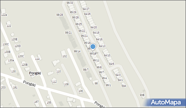 Rzeszów, Porąbki, 96/14, mapa Rzeszów