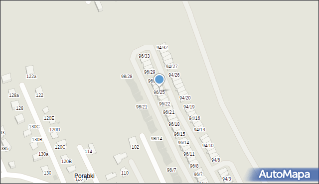 Rzeszów, Porąbki, 96/25, mapa Rzeszów