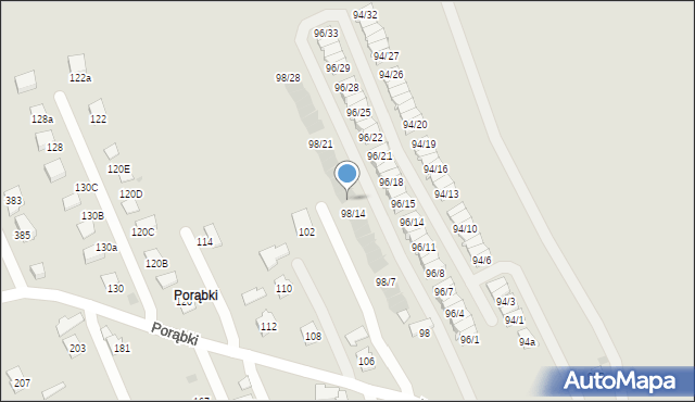 Rzeszów, Porąbki, 98/15, mapa Rzeszów