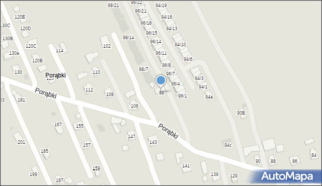 Rzeszów, Porąbki, 98, mapa Rzeszów