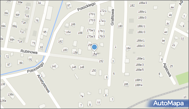 Rzeszów, Potockiego Alfreda, hr., 154, mapa Rzeszów