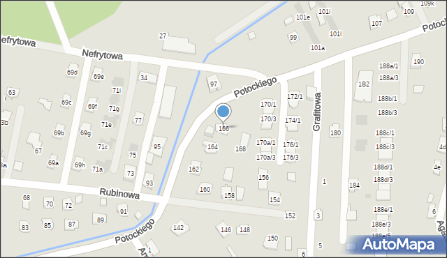 Rzeszów, Potockiego Alfreda, hr., 166, mapa Rzeszów