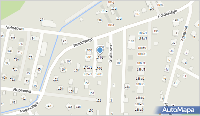 Rzeszów, Potockiego Alfreda, hr., 174/1, mapa Rzeszów