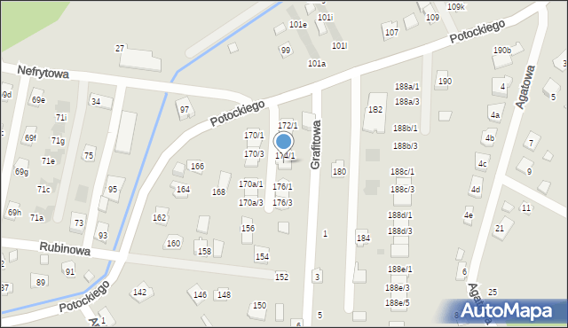 Rzeszów, Potockiego Alfreda, hr., 174/2, mapa Rzeszów