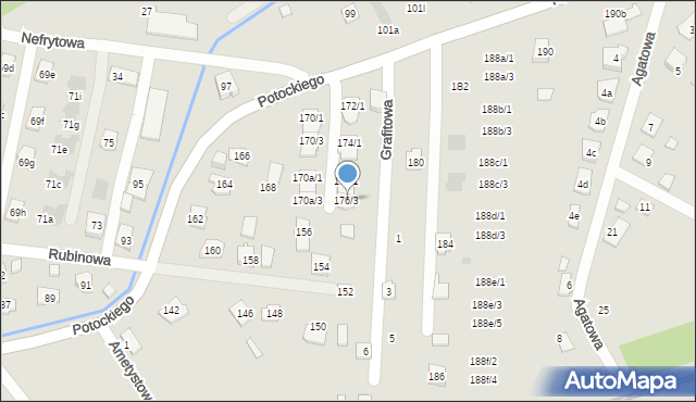 Rzeszów, Potockiego Alfreda, hr., 176/3, mapa Rzeszów