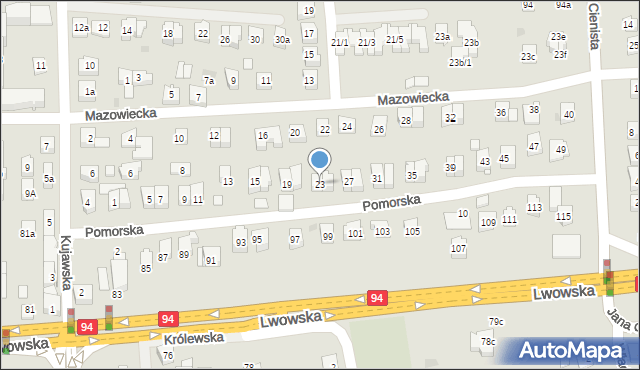 Rzeszów, Pomorska, 23, mapa Rzeszów