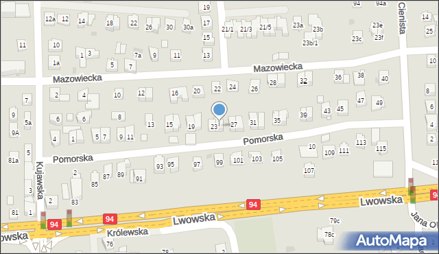 Rzeszów, Pomorska, 25, mapa Rzeszów