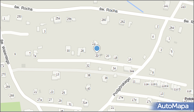 Rzeszów, Podgórskiego Adama, ks., 22, mapa Rzeszów