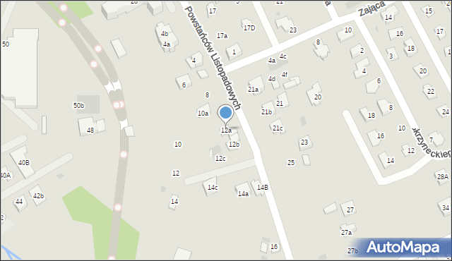 Rzeszów, Powstańców Listopadowych, 12a, mapa Rzeszów