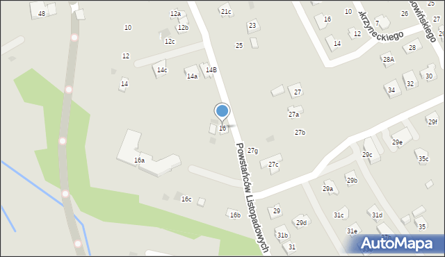 Rzeszów, Powstańców Listopadowych, 16, mapa Rzeszów