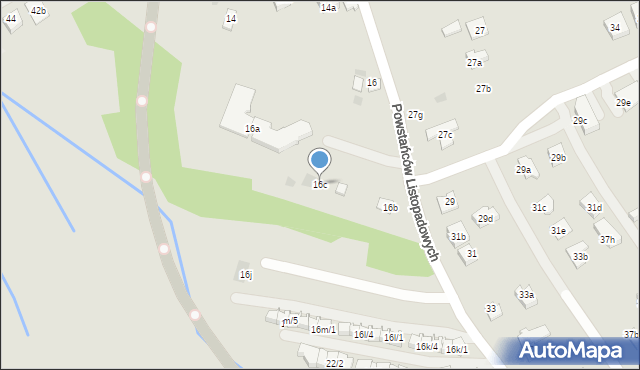 Rzeszów, Powstańców Listopadowych, 16c, mapa Rzeszów