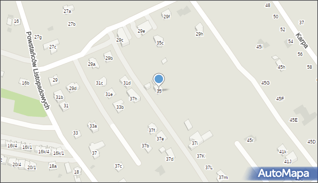 Rzeszów, Powstańców Listopadowych, 35, mapa Rzeszów