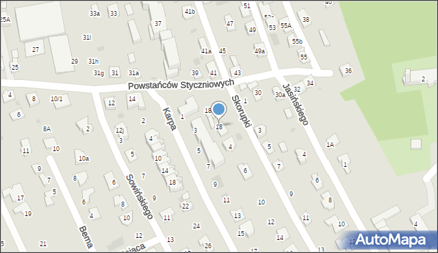 Rzeszów, Powstańców Styczniowych, 18, mapa Rzeszów