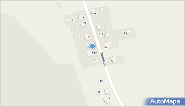 Sadów, Podlesie, 11B, mapa Sadów