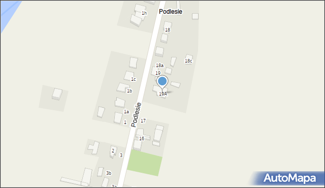 Sadów, Podlesie, 19A, mapa Sadów