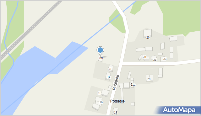 Sadów, Podlesie, 1m, mapa Sadów