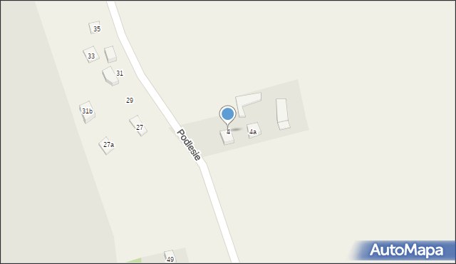 Sadów, Podlesie, 4, mapa Sadów