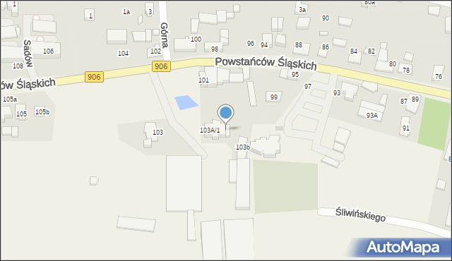 Sadów, Powstańców Śląskich, 103A/2, mapa Sadów