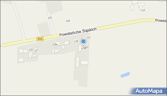 Sadów, Powstańców Śląskich, 113A, mapa Sadów