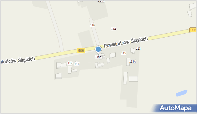 Sadów, Powstańców Śląskich, 115a, mapa Sadów