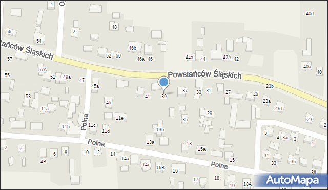 Sadów, Powstańców Śląskich, 39, mapa Sadów