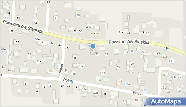 Sadów, Powstańców Śląskich, 43a, mapa Sadów