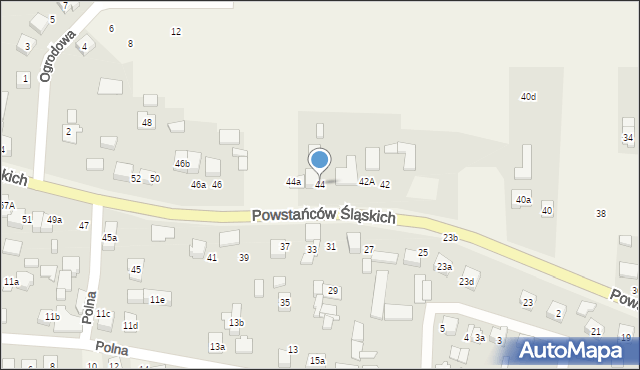 Sadów, Powstańców Śląskich, 44, mapa Sadów