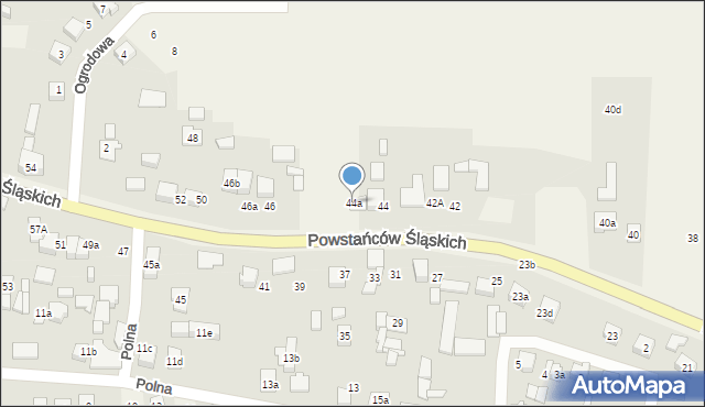 Sadów, Powstańców Śląskich, 44a, mapa Sadów