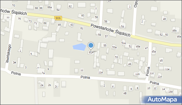 Sadów, Powstańców Śląskich, 61A, mapa Sadów