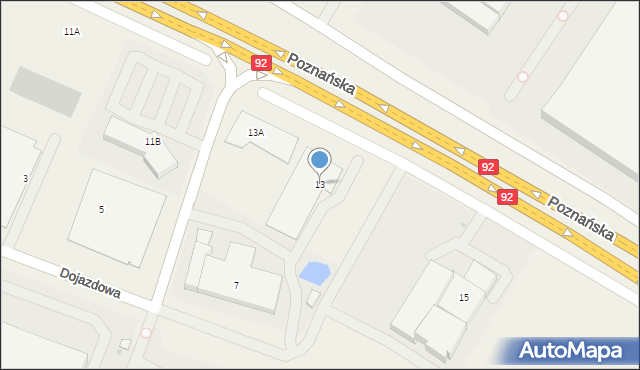 Sady, Poznańska, 13, mapa Sady