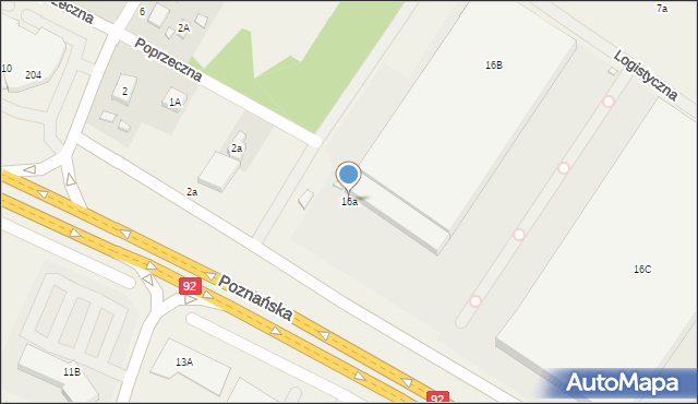 Sady, Poznańska, 16a, mapa Sady