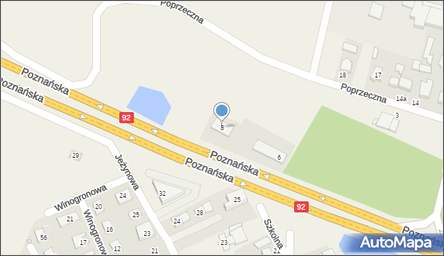 Sady, Poznańska, 8, mapa Sady