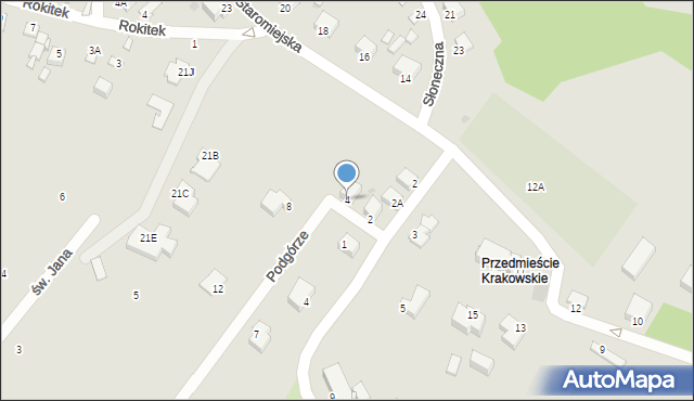 Sandomierz, Podgórze, 4, mapa Sandomierza