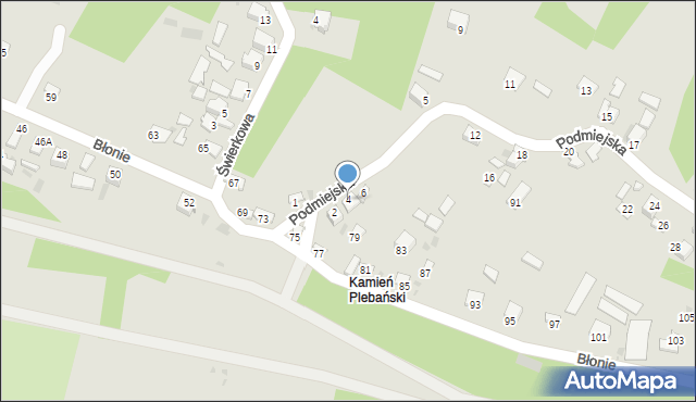 Sandomierz, Podmiejska, 4, mapa Sandomierza