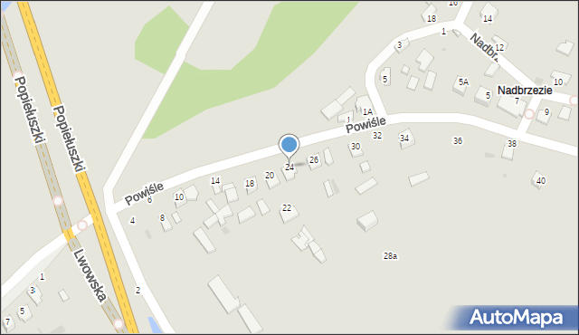 Sandomierz, Powiśle, 24, mapa Sandomierza