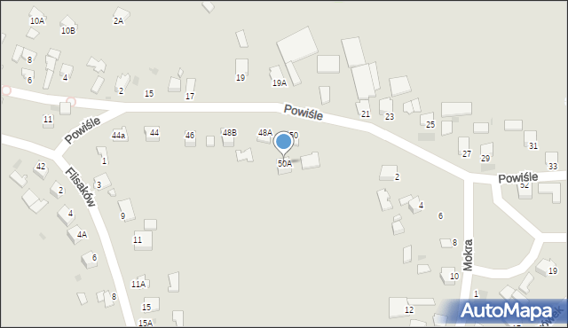 Sandomierz, Powiśle, 50A, mapa Sandomierza